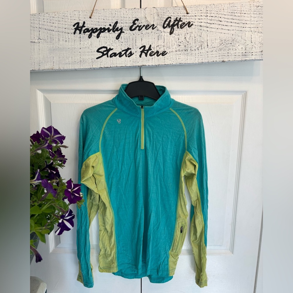 Teal and Green Pullover